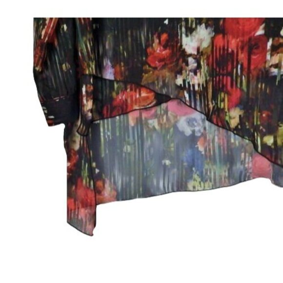 Cartise Semi-Sheer Floral Blouse Tunic Top Sz 8 NWT - Picture 4 of 5